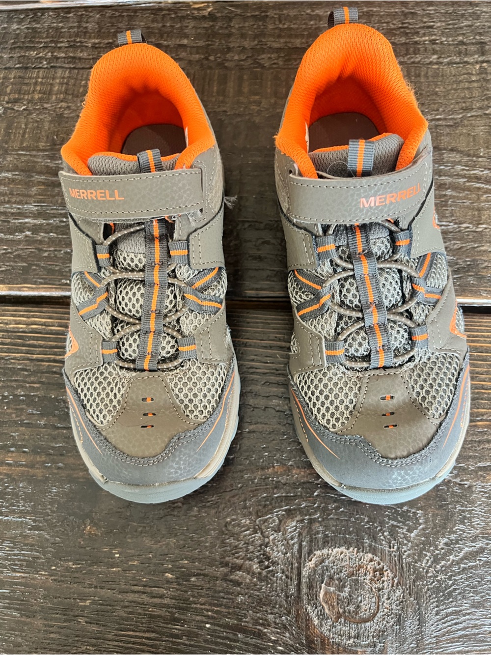 Merrell Kids Gray and Orange Active Sneakers